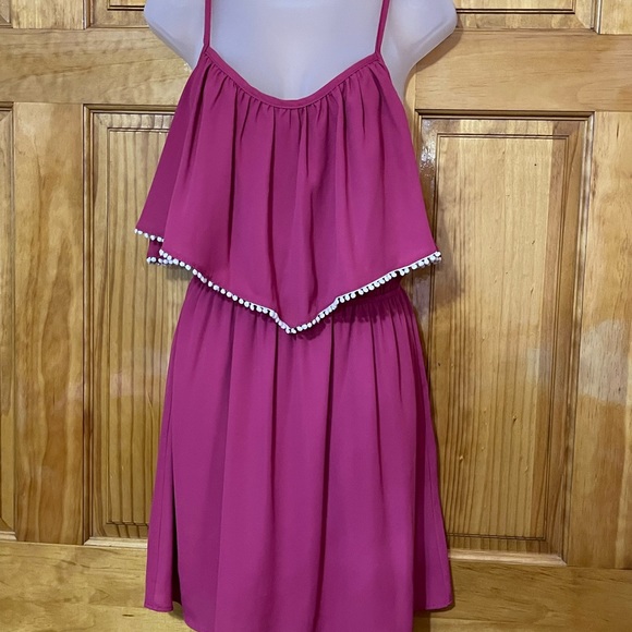 Magenta Mini Dress Sz 8 - 10 Medium NWT
w/White Cotton Ball Tassels - Picture 3 of 16